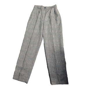 Savannah Vintage Womens Pants 12 Plaid Wool Pleated High Rise Academia 90s